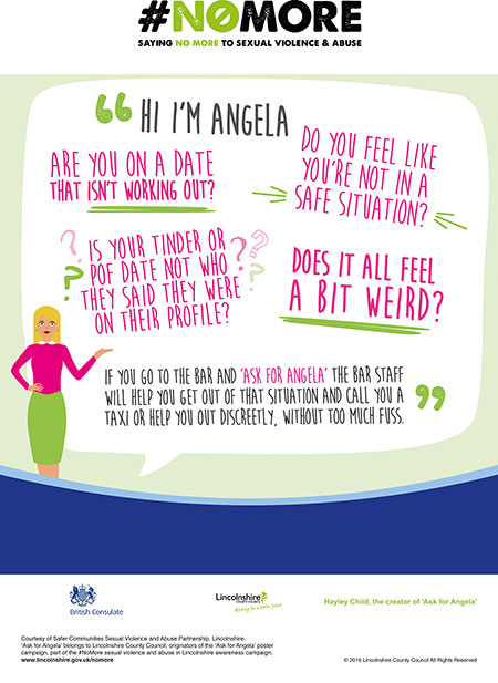Embassy are wholeheartedly supporting this new campaign: Ask for Angela